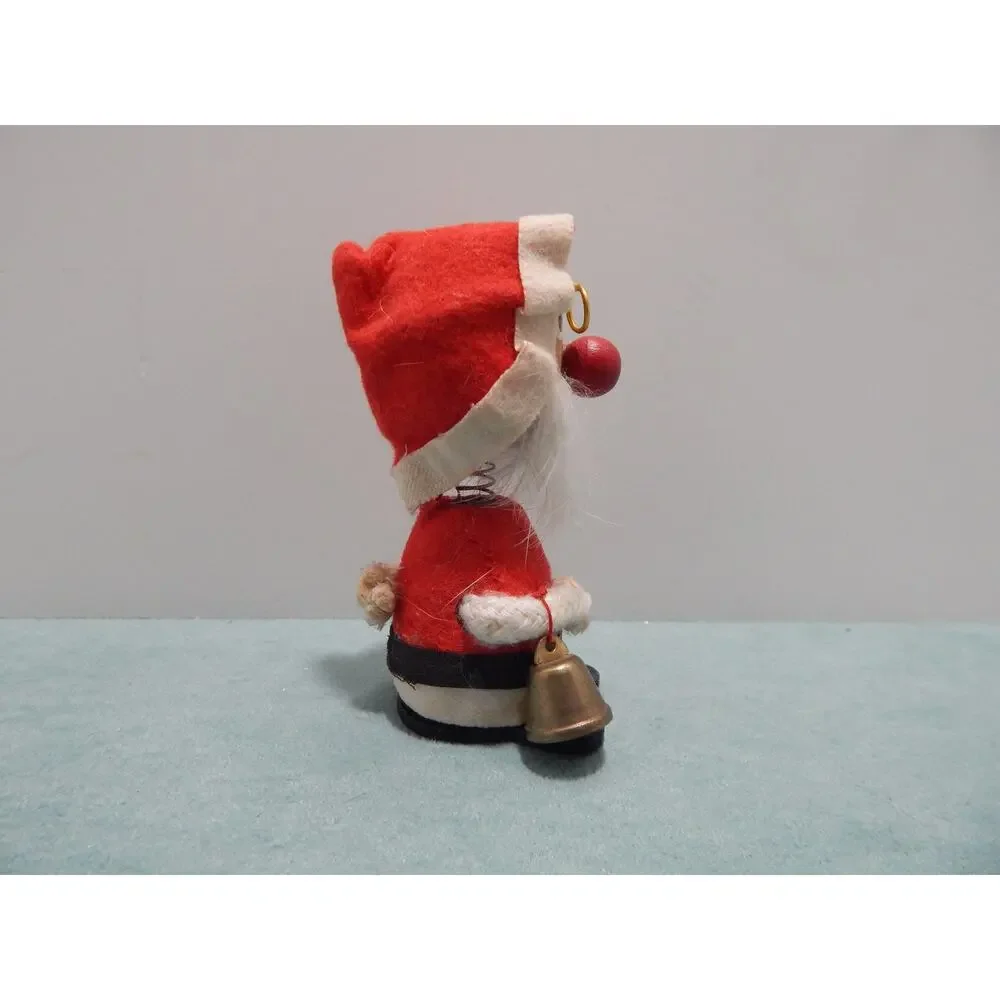 Vintage Wood Felt Nodder Bobble Head Santa Claus by Kurt Adler Made in Japan